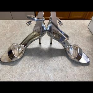 Silver open toed shoes